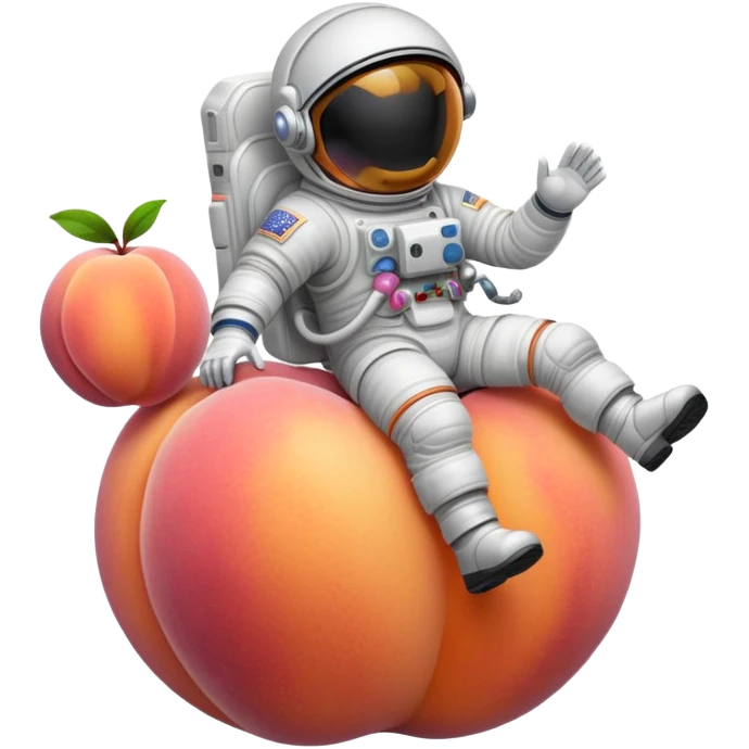 Astronaut Riding a peach emoji