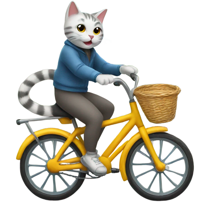 Cat riding a bike emoji
