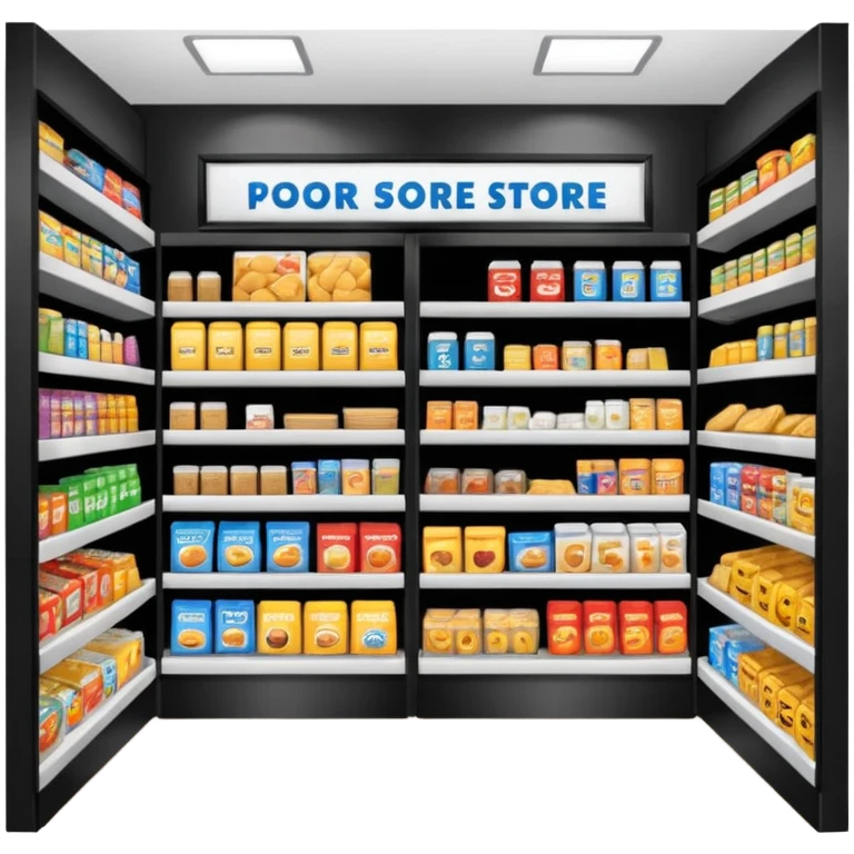 Convenience store named poor store and more emoji