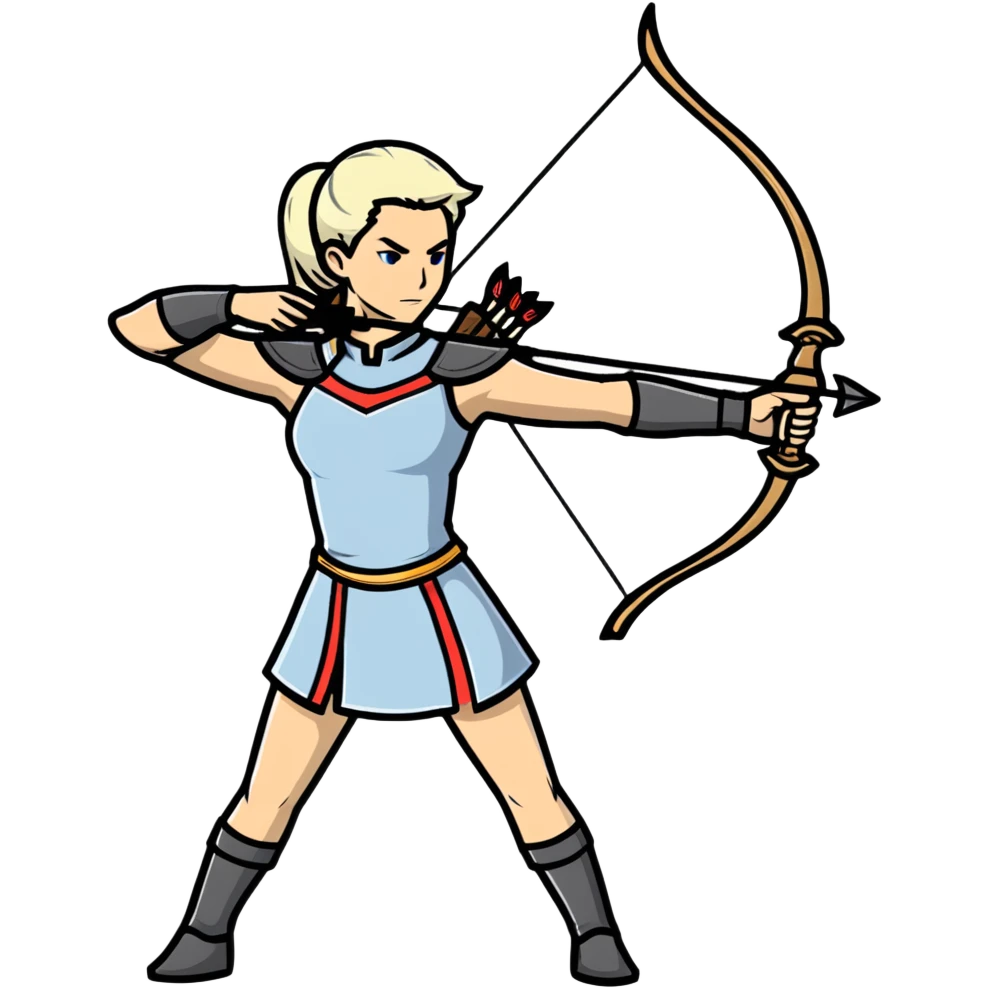 Archer Queen from Clash of Clans, full body, battle stance emoji