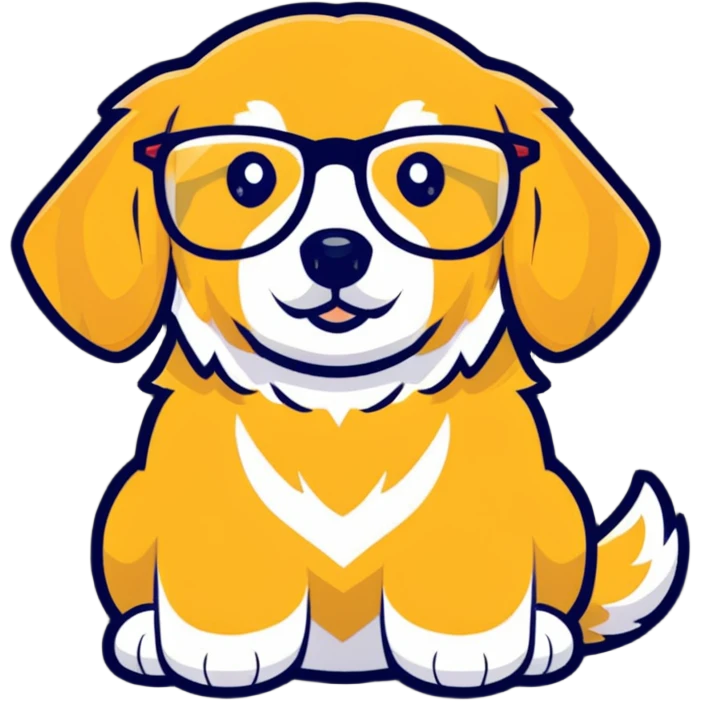 Golden retriever wearing glasses  emoji