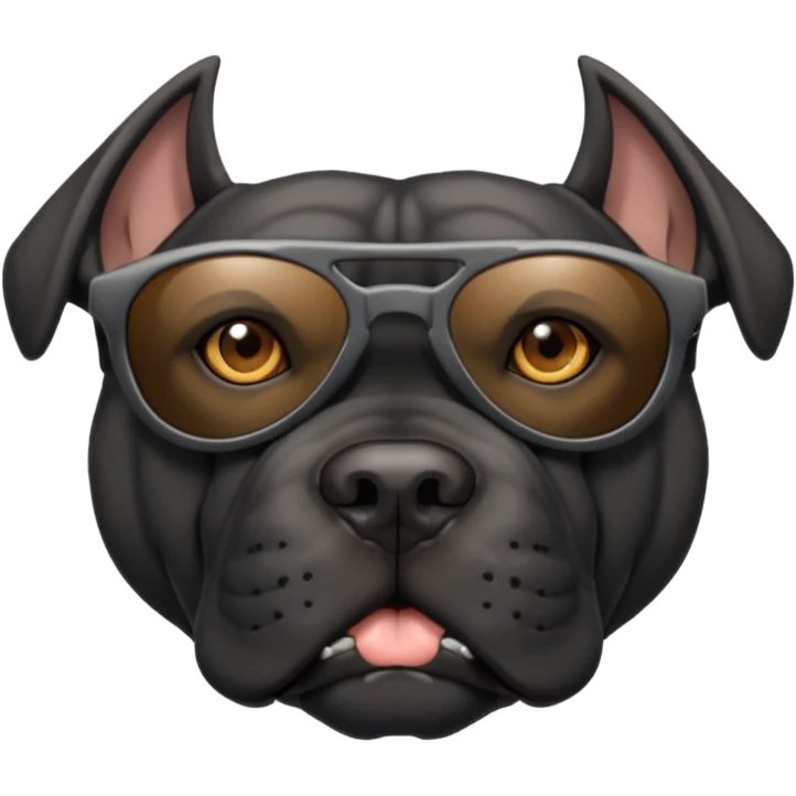 A a black cane corso with Oakley sunglasses emoji