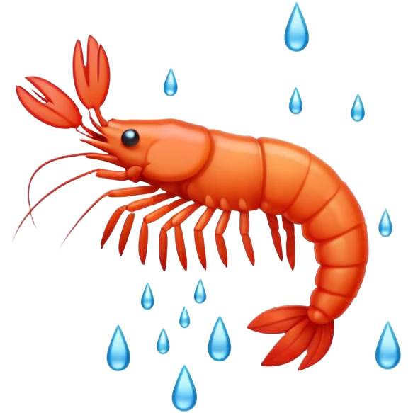 shrimp getting rained on emoji