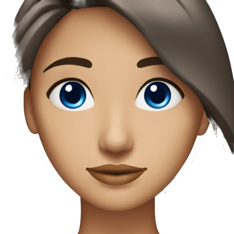 femme brune aux yeux bleus emoji