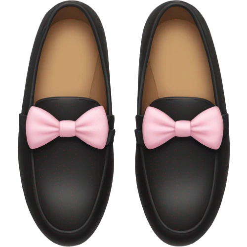 A Black loafers with soft pink bow emoji