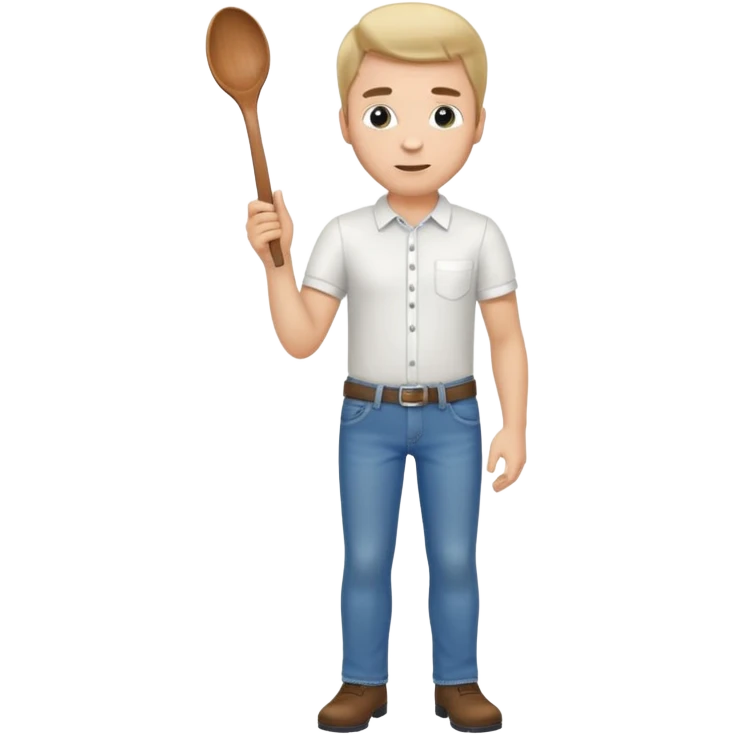 Full body male with a spoon emoji