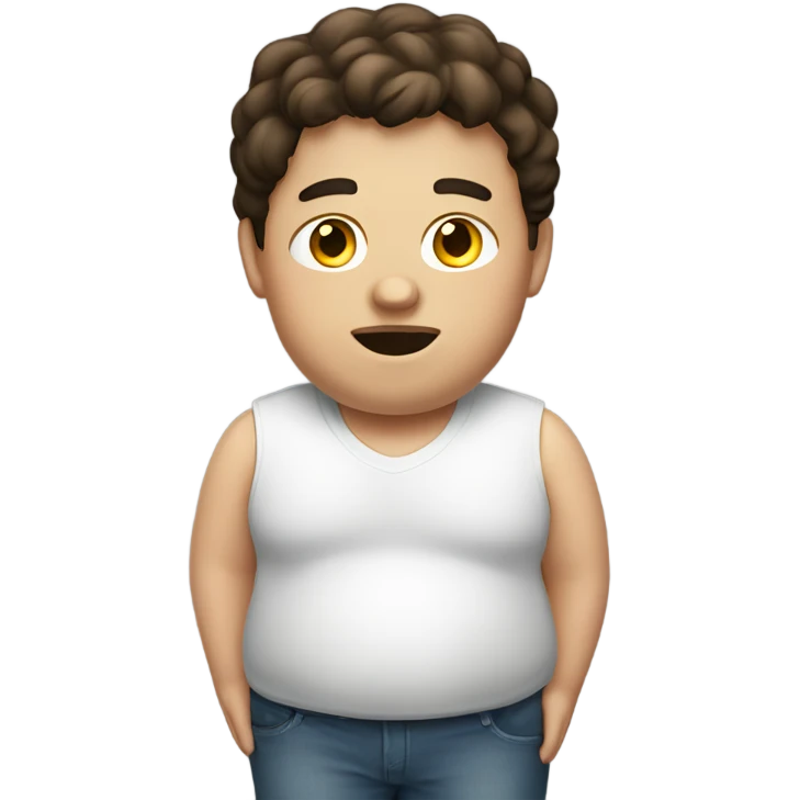 A very fat brunette boy emoji