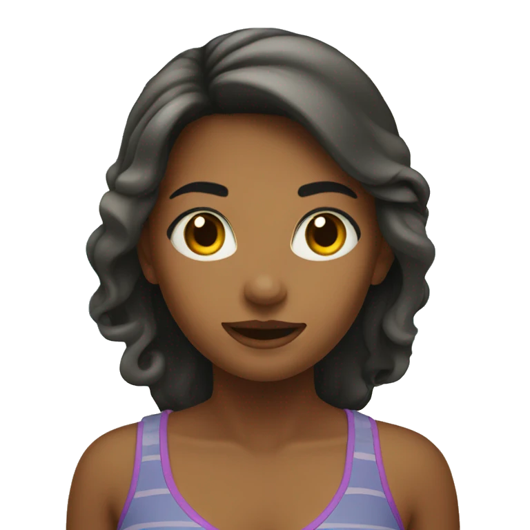 Girl on a beach emoji
