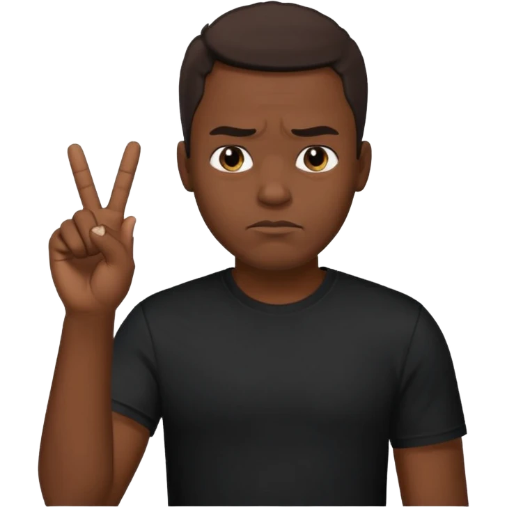 black man middle finger emoji