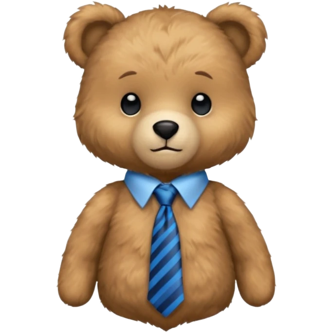 teddy bear with shirt and blue tie emoji