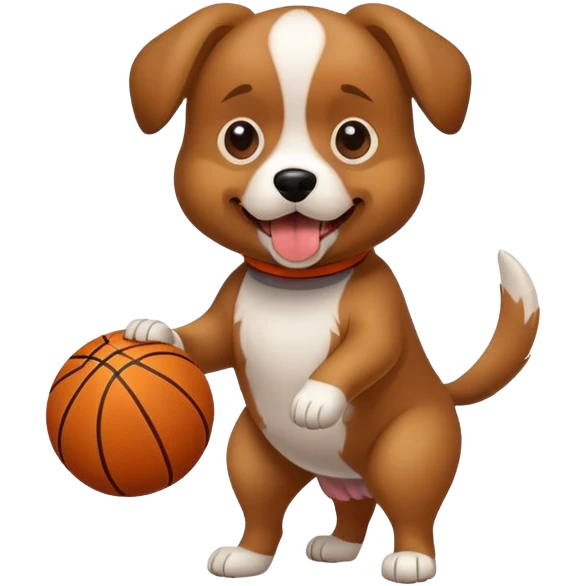 Dog eating a basketball emoji