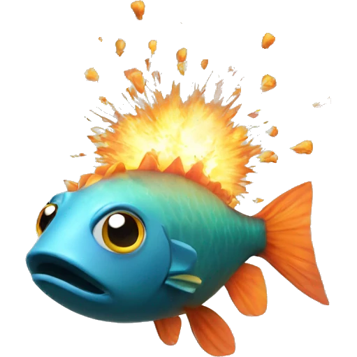 Exploding fish emoji