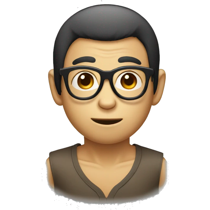 monkey face with asian haircut and glasses emoji