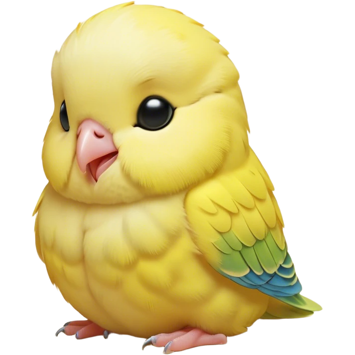 Meme-Worthy Cute Sleeping Yellow Budgie Portrait Emoji, Head resting peacefully with a contented smile, showcasing a petite, delicate build and a luxuriously soft yellow feathered fur, eyes shut in a serene nap, Simplified yet hilariously adorable features, highly detailed, glowing with a soft, drowsy light, high shine, relaxed and utterly lovable, stylized with an air of playful laziness, bright and heartwarming, soft glowing outline, capturing the essence of a comically sleepy budgie, so meme-worthy it feels like it could instantly become the next viral sensation of adorable slumber! emoji
