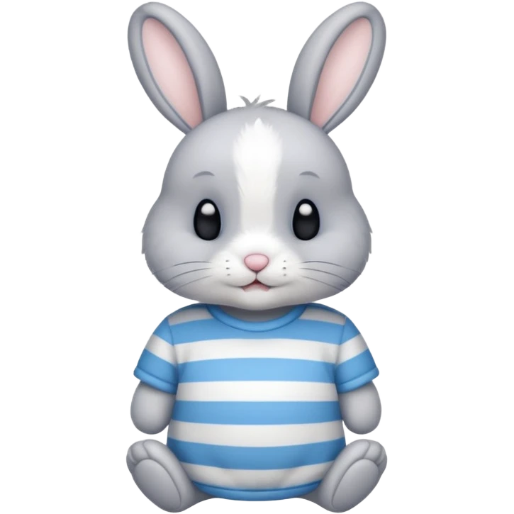bunny wearing blue stripe tshirt emoji