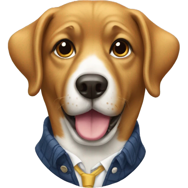Preppy dog emoji