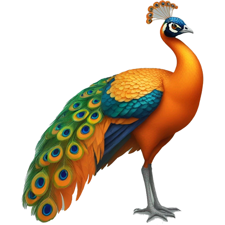 Orange peacock emoji