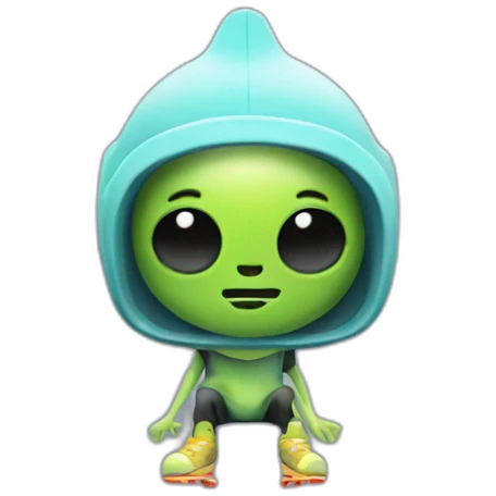 Alien skaters 3D emoji