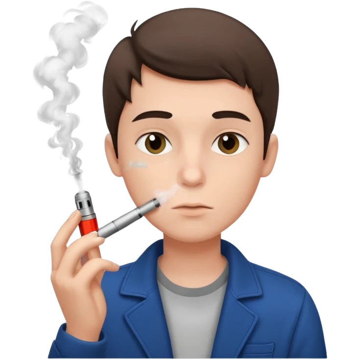 a boy smoking e-cigarette emoji