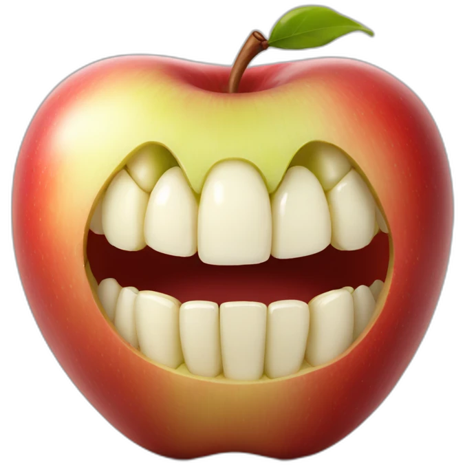 apple with human teeth emoji