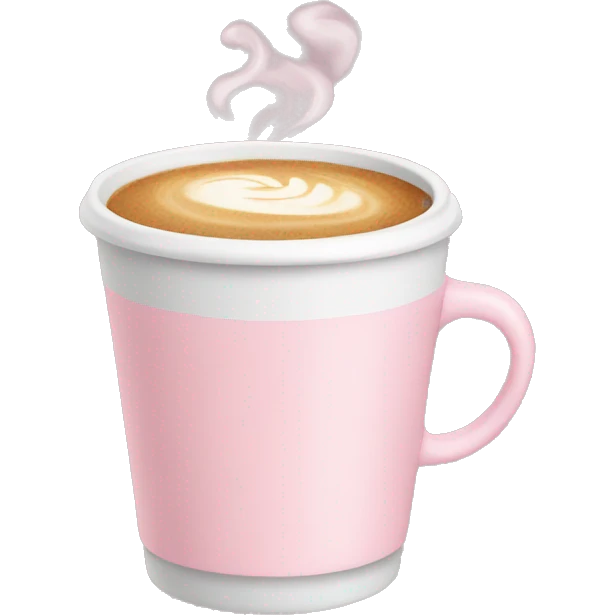 Pastel pink coffee cup emoji