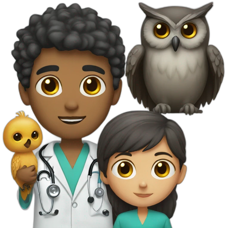Boy-with-black-beard-doctor-with-owl emoji