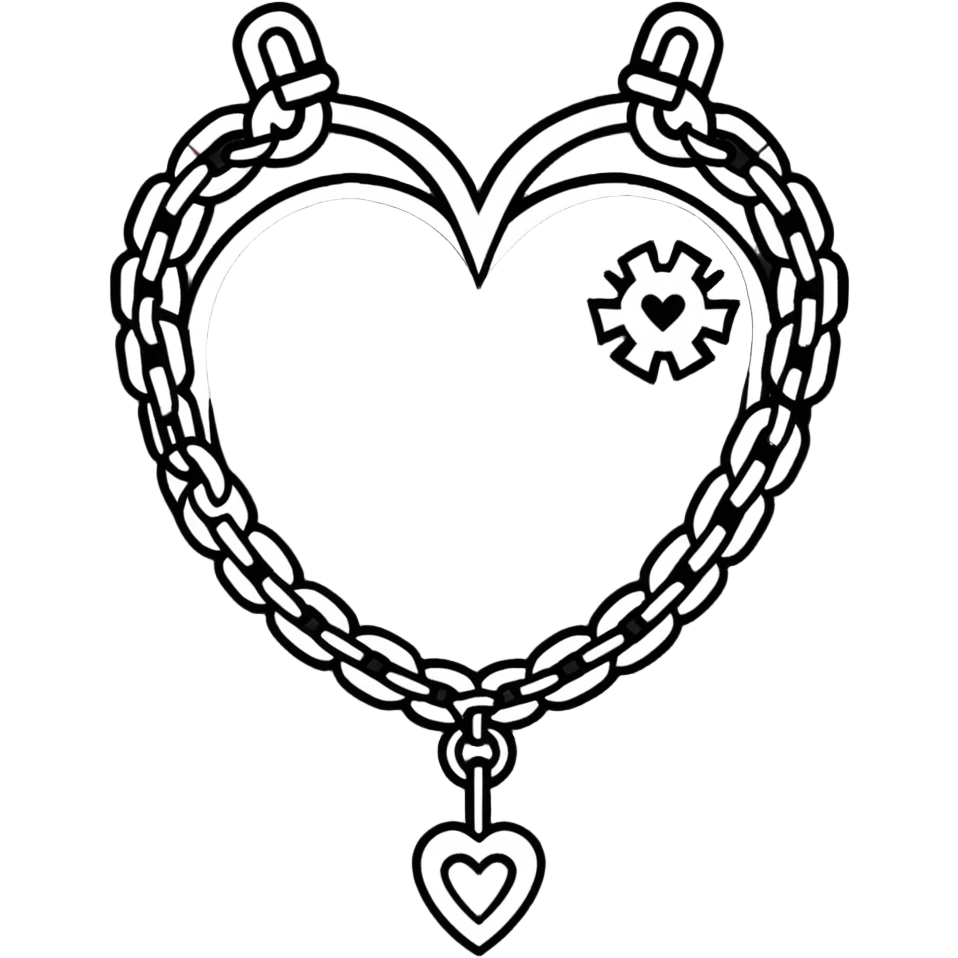 gothic punk heart with chains emoji