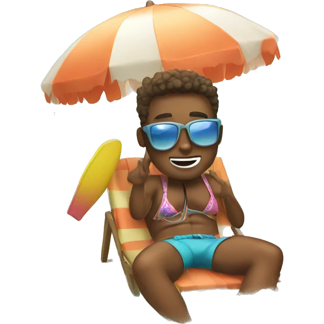 cute beach  emoji