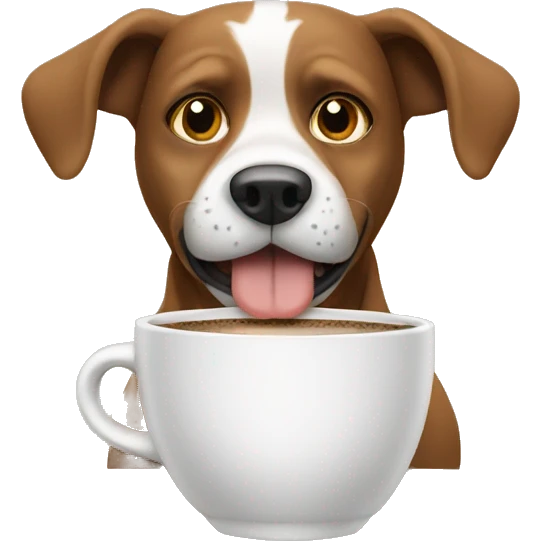 dog drinking coffee emoji