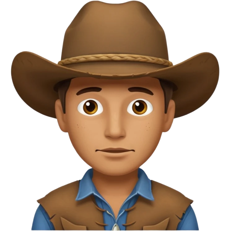 hatless cowboy emoji