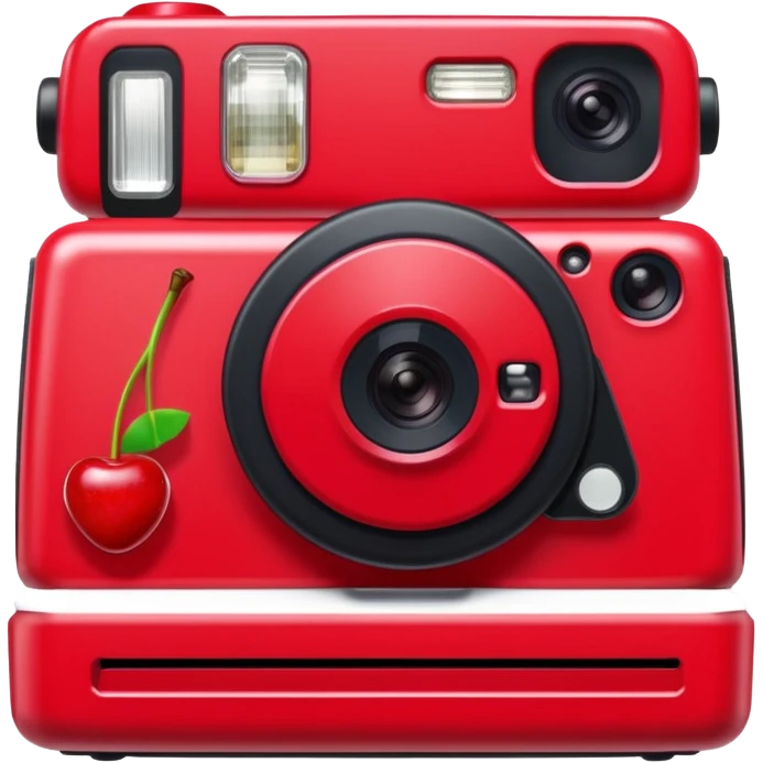 red  instax polaroid camera with cherries on it  emoji