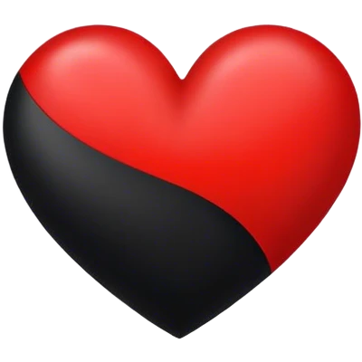 A heart half red half black emoji