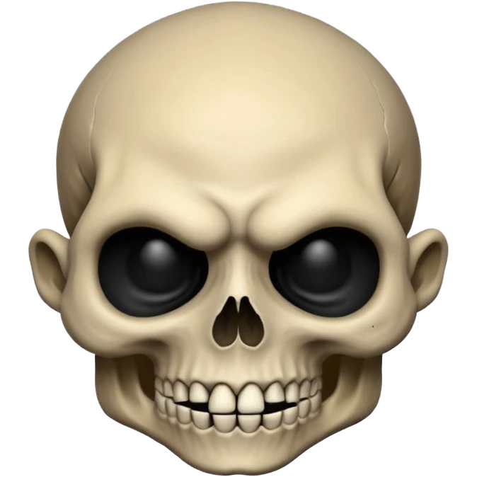 human skull face troll emojie used in ticktock reels. black in colour emoji