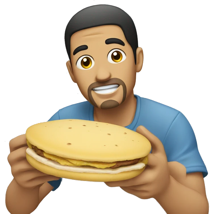 Guy eating Arepa emoji