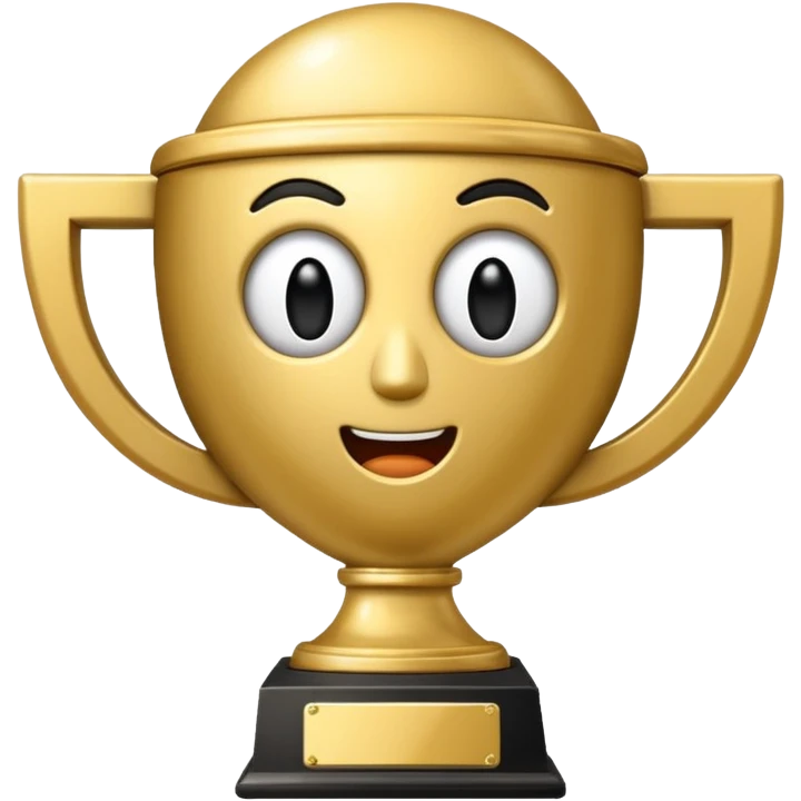 trofeu escrito "PANIC" emoji