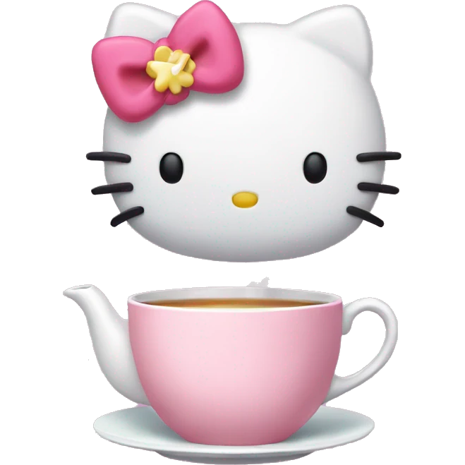 hello kitty drinking tea emoji