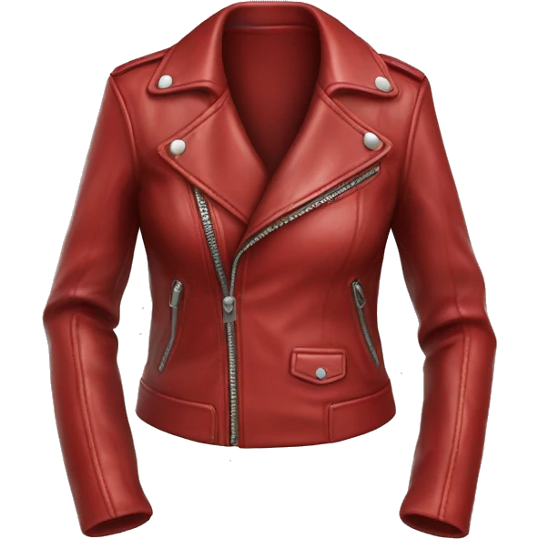 Hyper Realistic isolated open apple red feminine fashion leather jacket. emoji