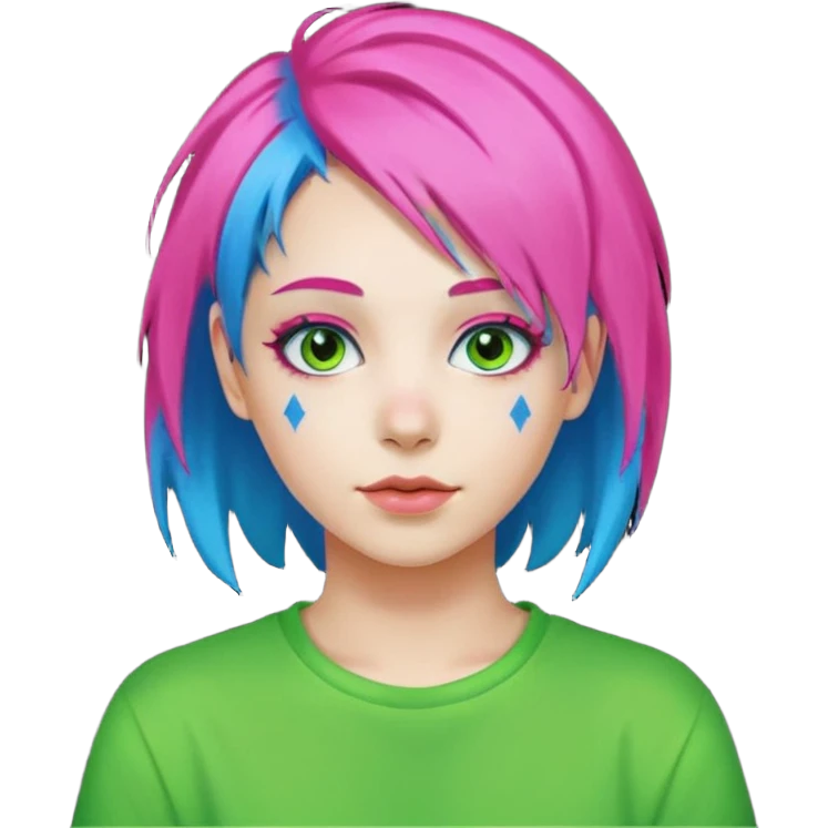 Neon Haired People different person,different hair color,1 person emoji