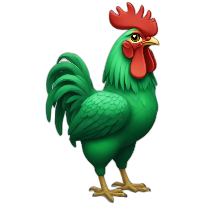 green rooster end cat emoji