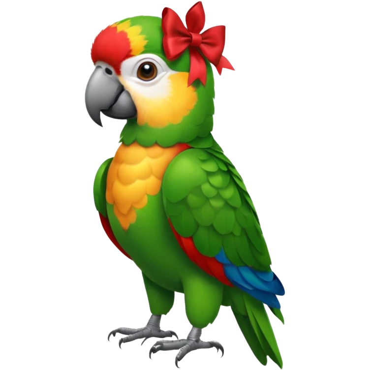 parrot wears bow tie emoji