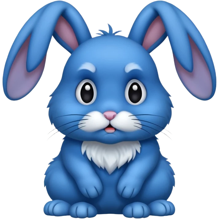 Lapin peur bleu noir emoji