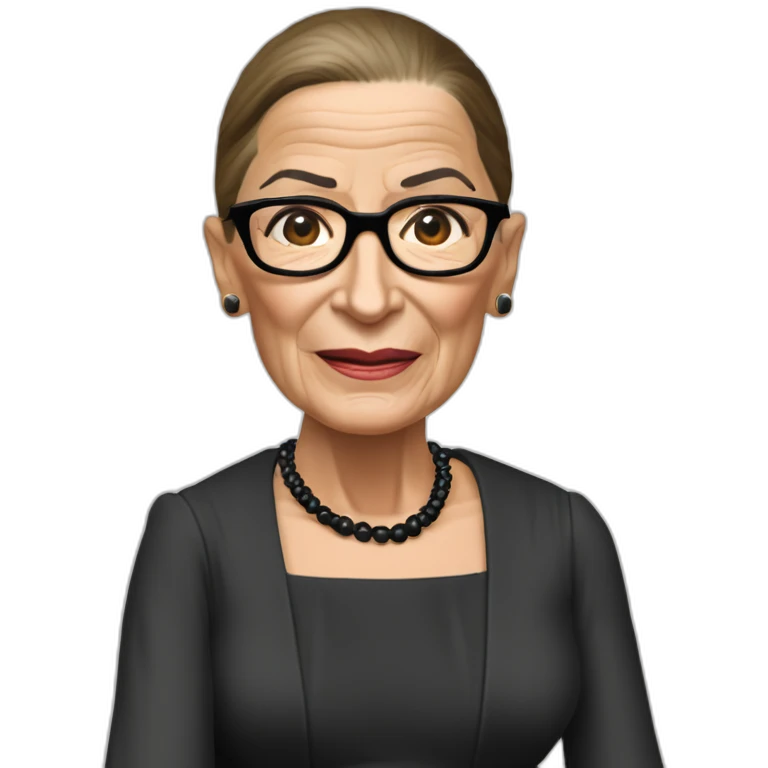 sexy ruth bader ginsburg wearing crotchless bikini bottoms bare chest (full body, ios17, sitting legs apart) emoji