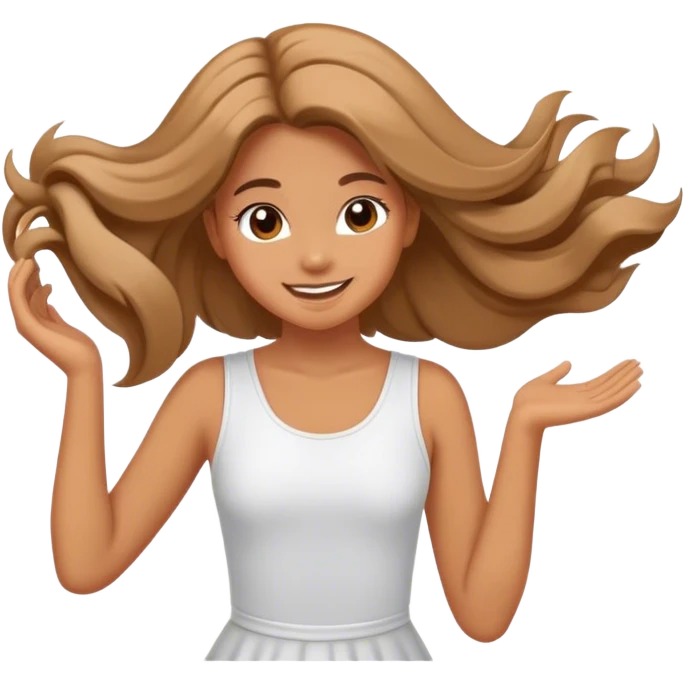 A girl twirling her hair happy emoji
