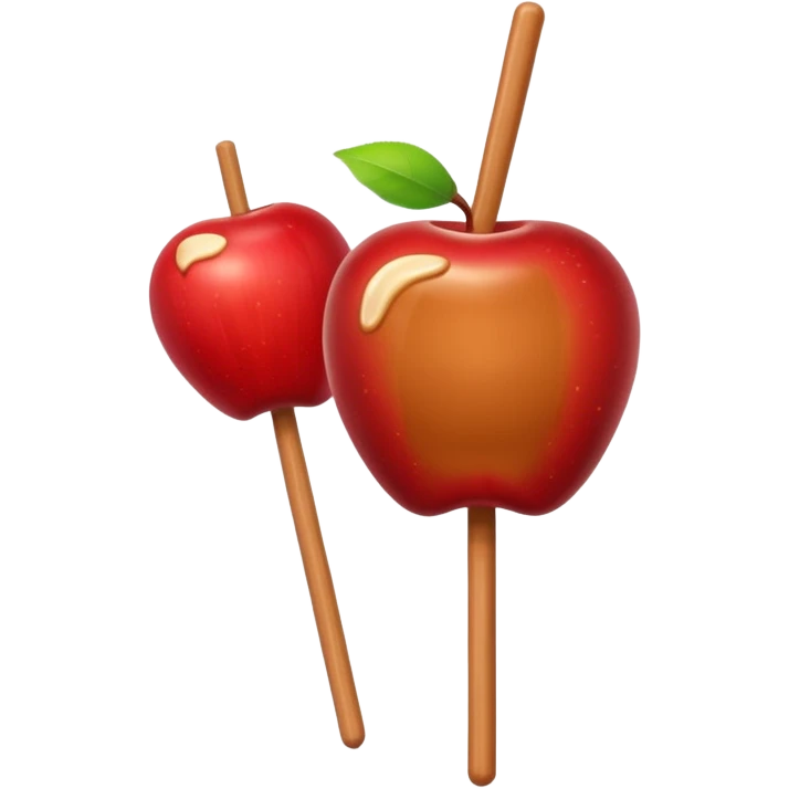 Caramel apple on a stick emoji