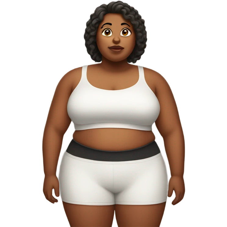 fat woman in a crop top emoji