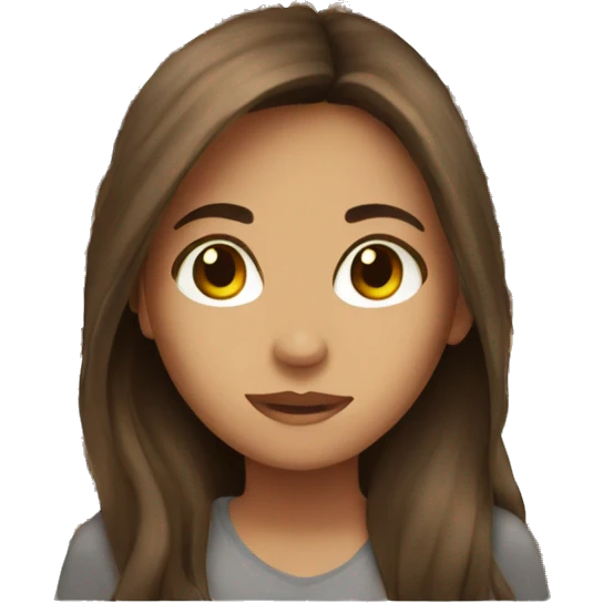 Brown Long hair and Brown eyes girl  emoji