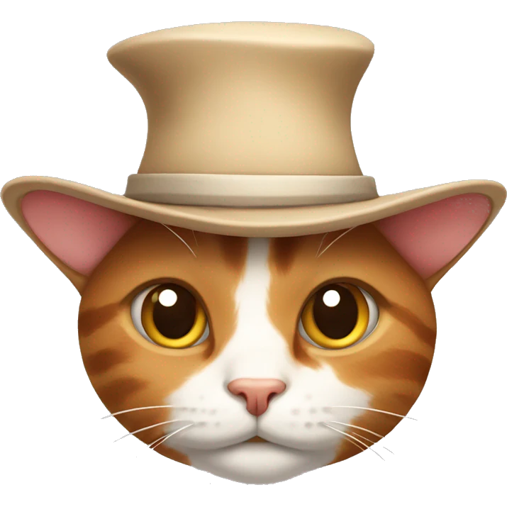 Calico cat wearing hat emoji