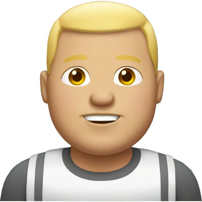 fat guy with blonde buzz cut emoji