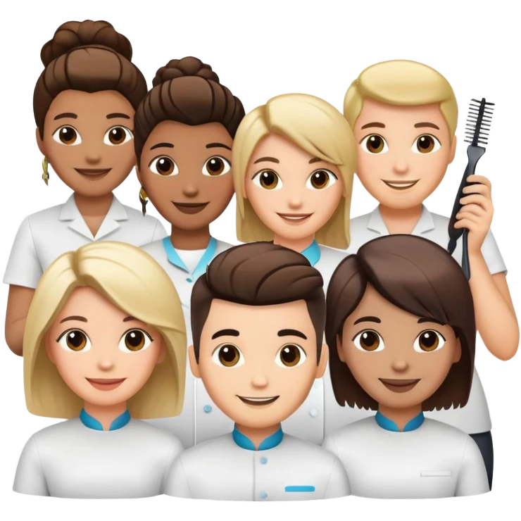 professional salon team with different hairstylists emoji