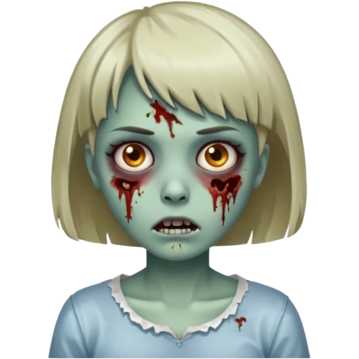 Garota zombie franja cabelo curto  emoji